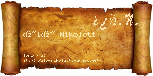 Élő Nikolett névjegykártya