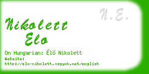 nikolett elo business card